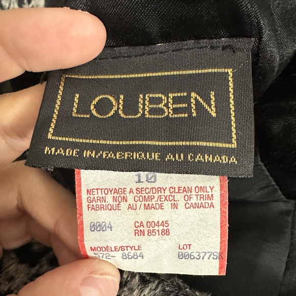 Vintage Louben Black & Gray All Over Print Fuzzy Faux Fur Style Pencil Skirt - Picture 7 of 7